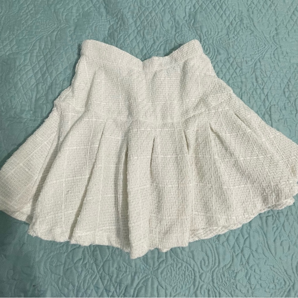 Kendall & Kylie White A-Line Tweed Skirt